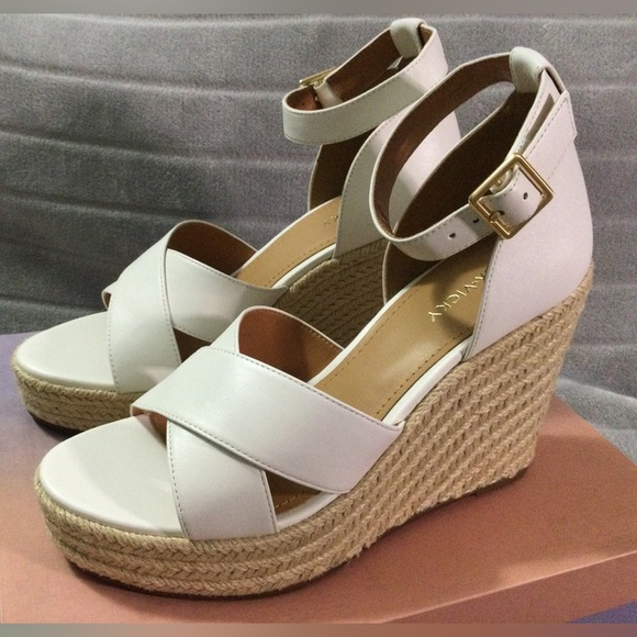 Lisa Vicky Gemi White Platform Espadrille Wedges Size 9M - Picture 1 of 12